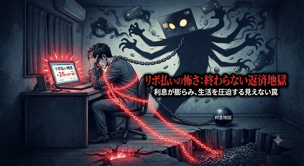 リボ払いの怖さのイメージイラスト