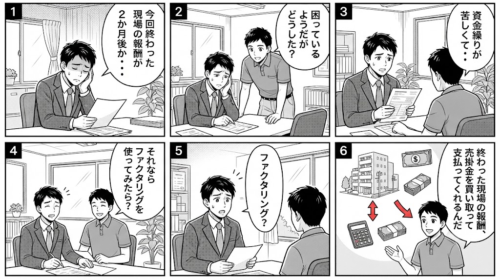 ファクタリングの説明漫画