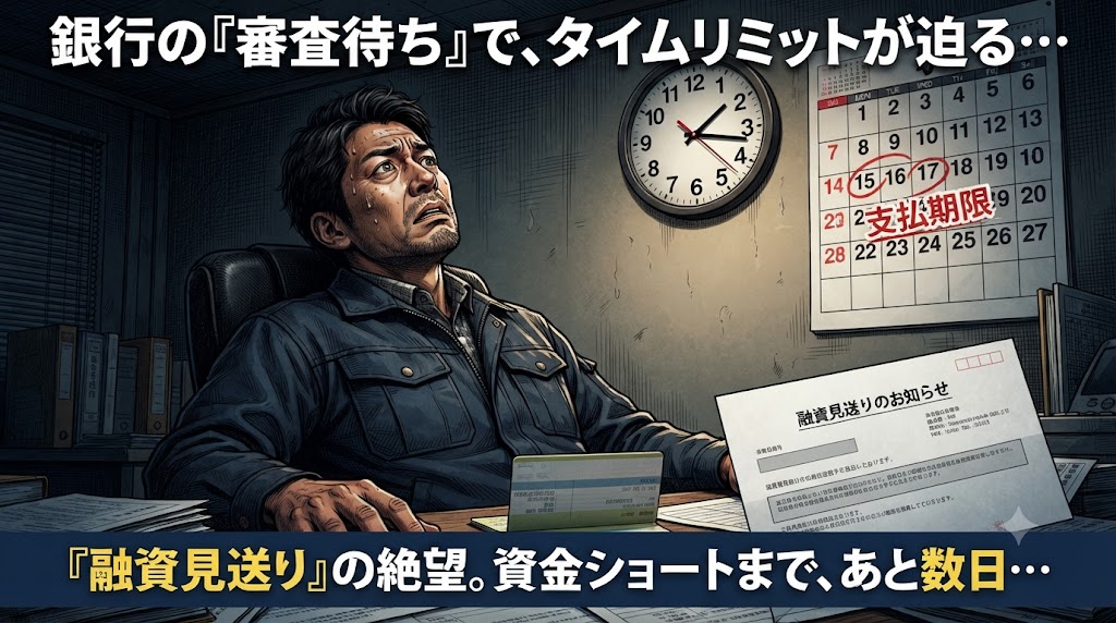 銀行での資金繰りの限界イメージ