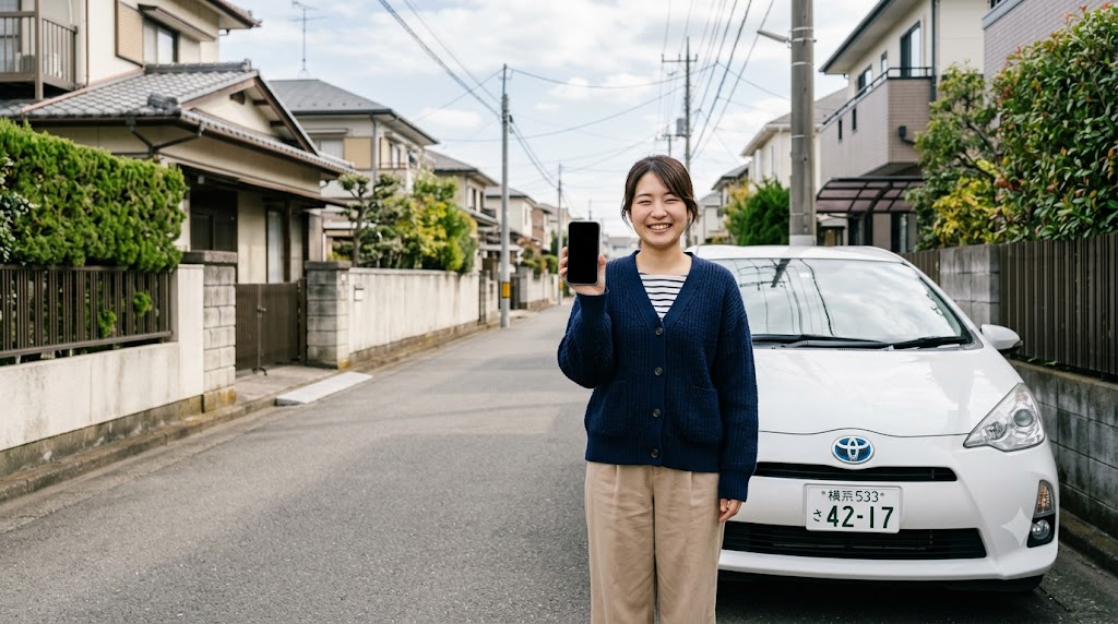 カーセブンの車買取査定をスマホから安心して試すイメージ